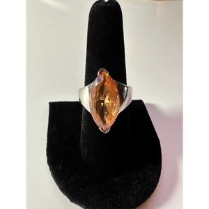 Sterling Silver 925 ring, featuring Citrine Stone Size 8.25 7.8g Weight #606